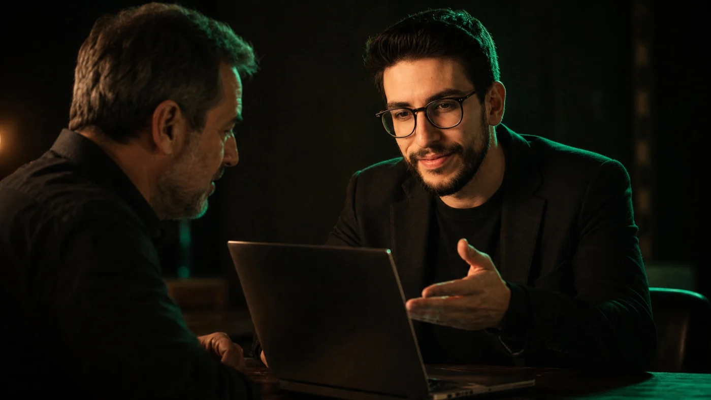 Matteo Coloru al tavolo con un cliente food: reparto marketing operativo orientato alla vendita