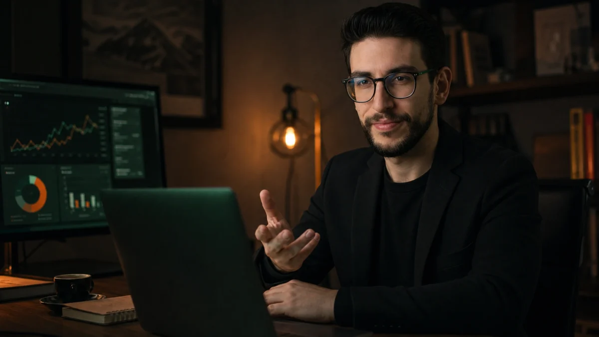 Matteo Coloru in call con un cliente food mentre commenta i risultati delle campagne