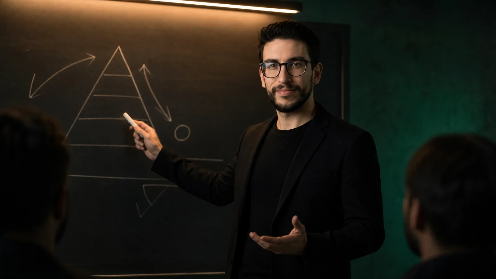 Matteo Coloru insegna il metodo growth alla lavagna: workshop e formazione per team di brand food